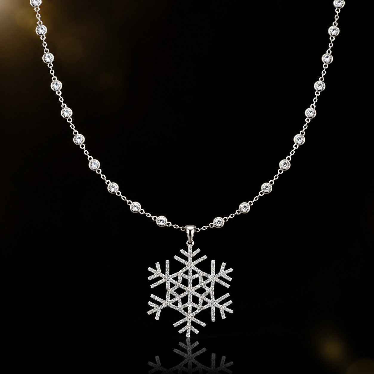 Floc de Neu amb cadena de brillants